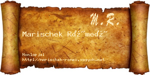 Marischek Rómeó névjegykártya